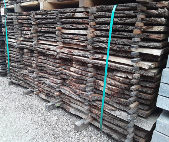 HARDWOOD AIR DRIED SAWN WANEY EDGE / LIVE EDGE TIMBER OAK BOARDS / SLABS