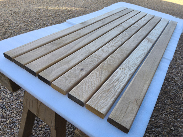 12x Hardwood Air Dried Planed English Oak Bench Slats / Rails