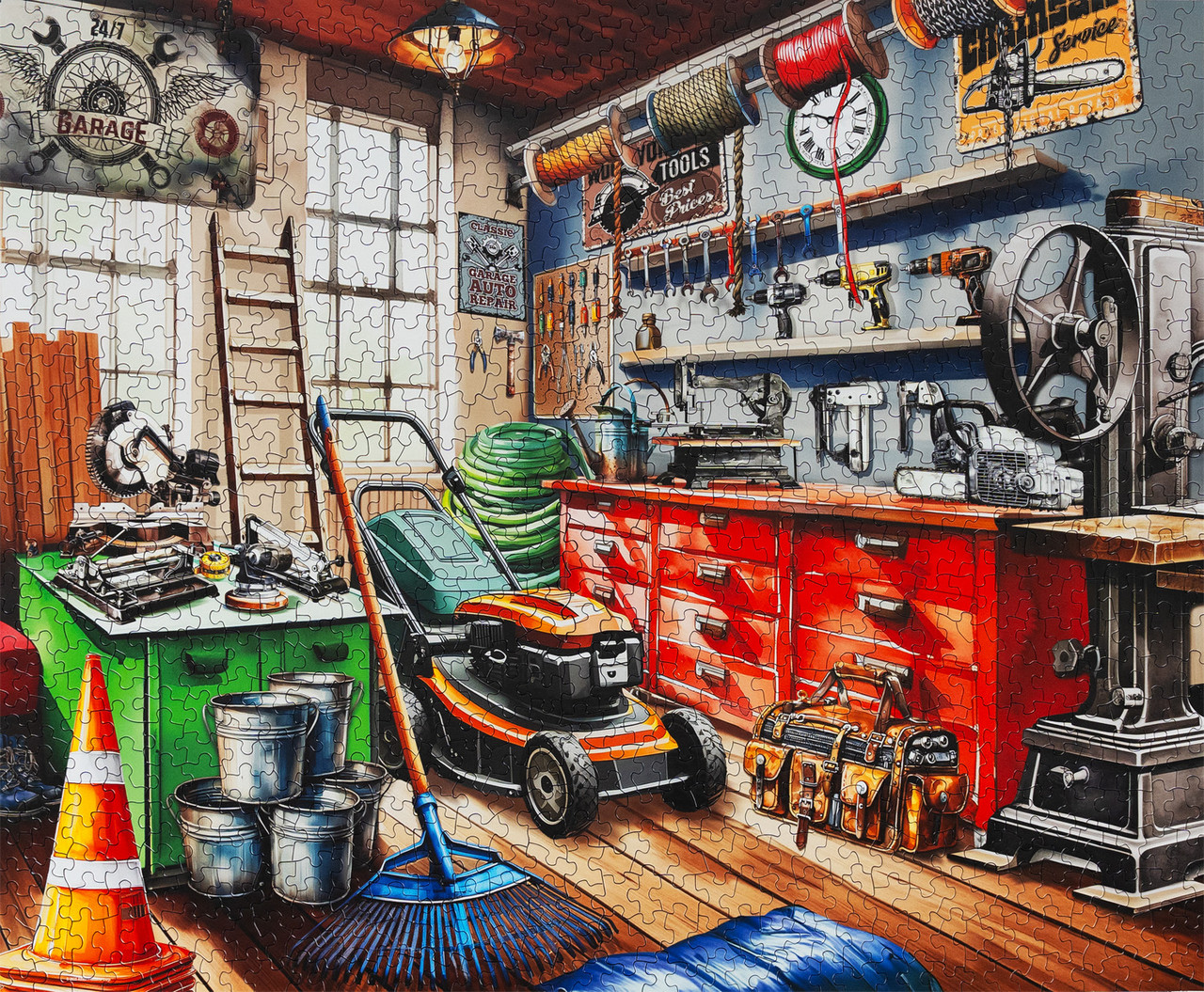 ★ Garage Art Toolman's Garage 1000 Piece Jigsaw Puzzle