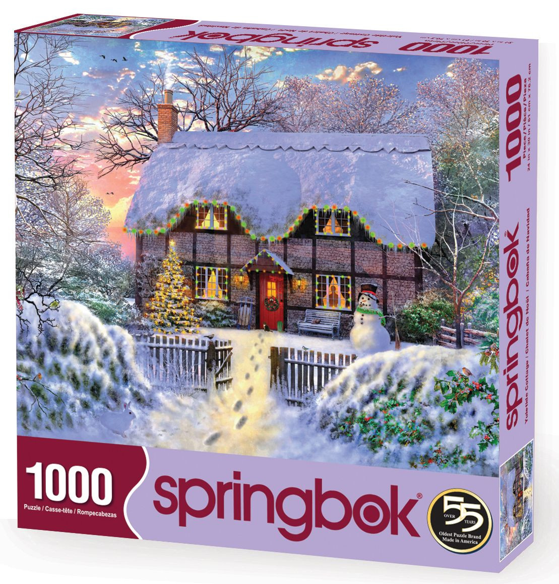 Cottage in the Snow 1000 Piece Jigsaw Puzzle — free download