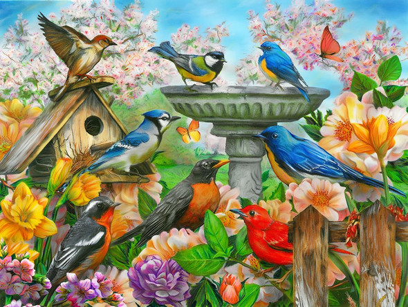 Bird Bath 500 Piece Jigsaw Puzzle