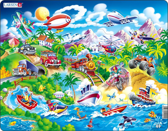 Cars Boats Trains and Airplanes 18 Piece Children's Educational Jigsaw Puzzle