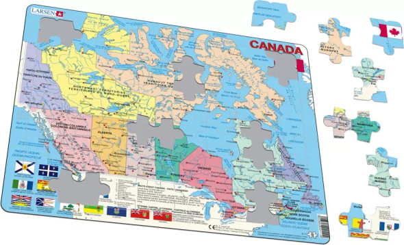 Canada Political Map 48 Piece Children's Educational Jigsaw Puzzle