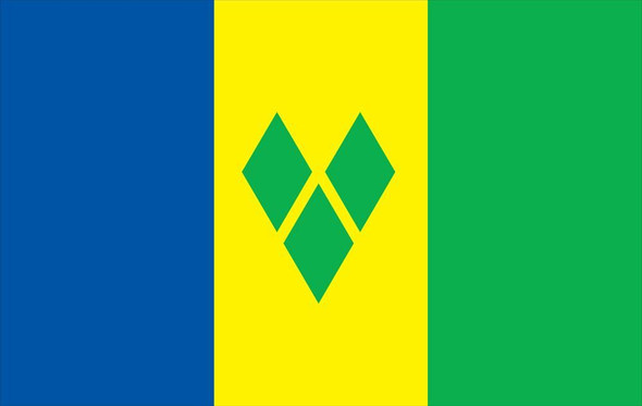 St Vincent And Grenadines World Flags - Nylon   - 2' x 3' to 5' x 8'