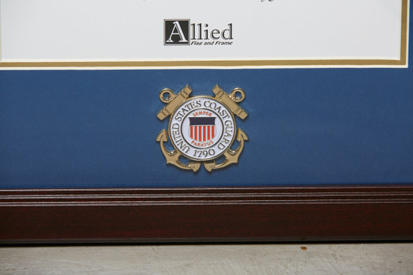U.S. Coast Guard Medallion 8-Inch by 10-Inch Certificate Frame
