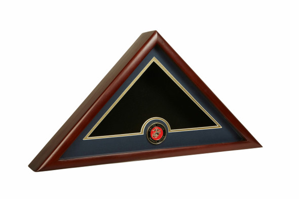 US Flag Display Case with Marine Corps Medallion