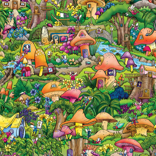 Fairytale Mushroom Forest 500 Piece Jigsaw Puzzle