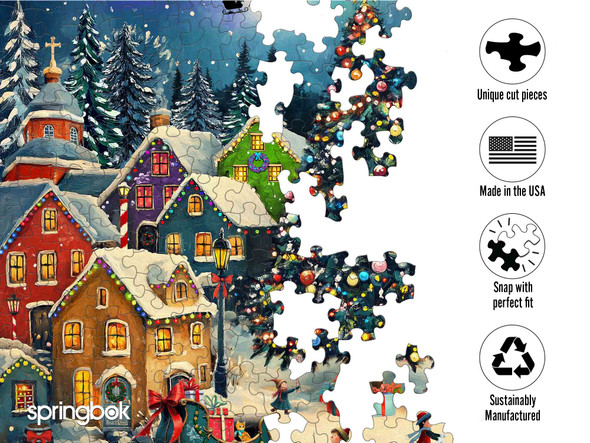 Festive Christmas Village 500 Piece Jigsaw Puzzle