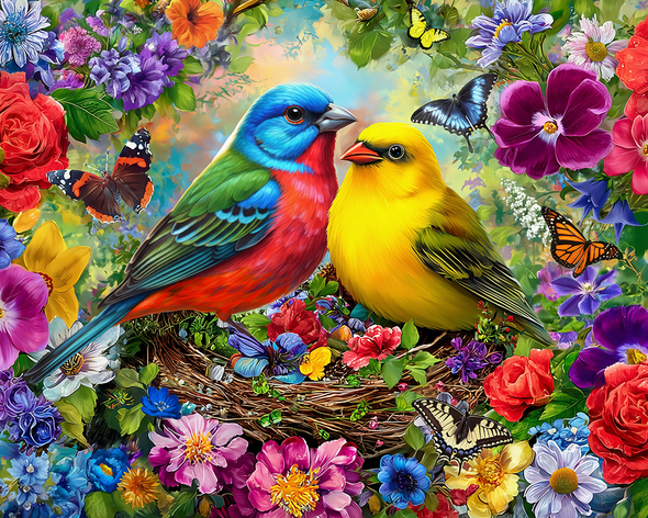 Spring Birds Serenade 500 Piece Jigsaw Puzzle