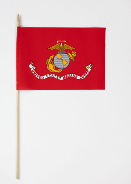 Marine Corps  Stick Flag  - 12" x 18" - Nylon