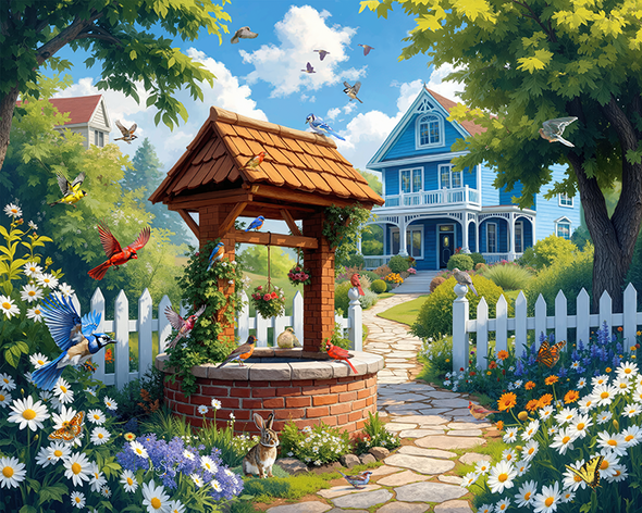 Wishing Well Garden 1000 Piece Jigsaw Puzzle