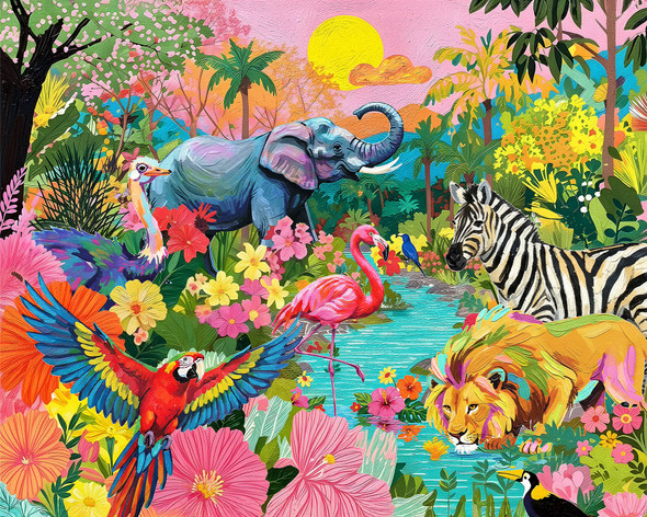 Tropical Jungle 1000 Piece Jigsaw Puzzle