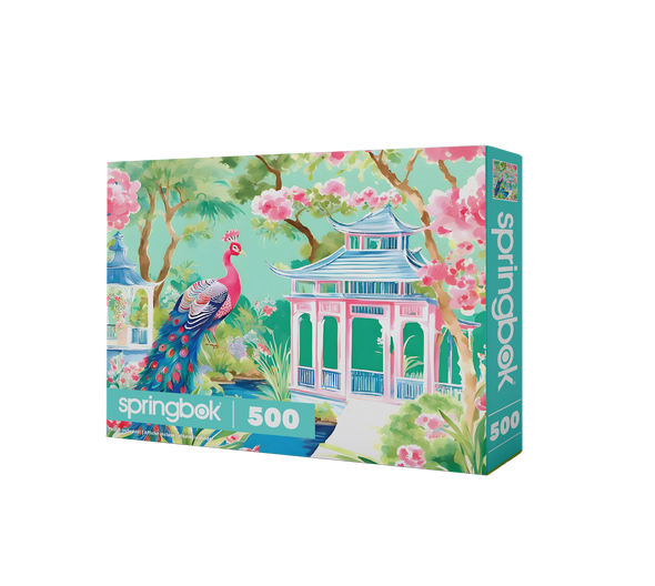 Pink Peacock Oasis 500 Piece Jigsaw Puzzle