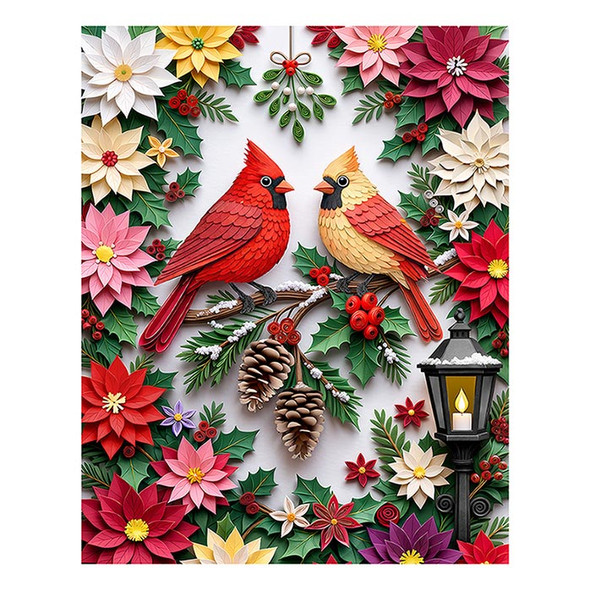 Holiday Paper Cardinals 1000 Piece Jigsaw Puzzle