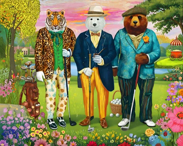Tee Time Gentlemen 1000 Piece Jigsaw Puzzle
