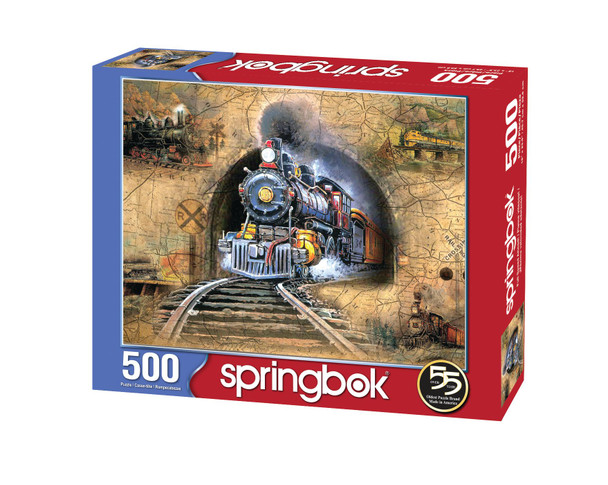 Full Speed Ahead! 500 Piece Train Jigsaw Puzzle