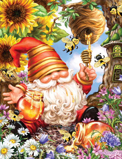 Gnome Worries Bee Happy 500 Piece Jigsaw Puzzle
