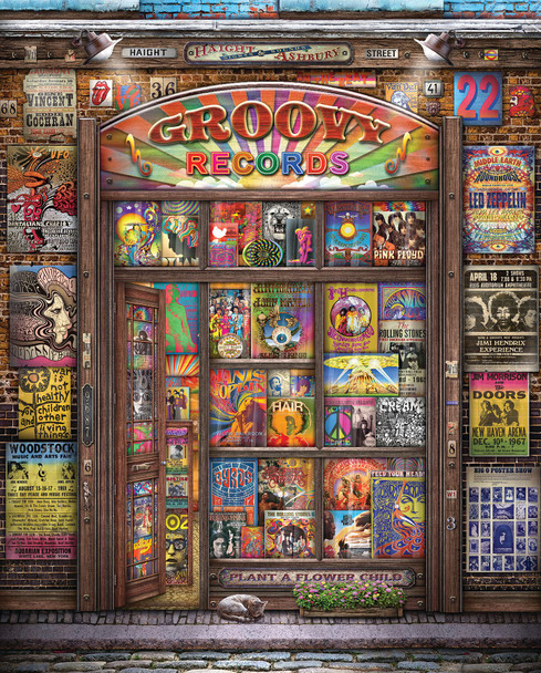 Groovy Records 1000 Piece Jigsaw Puzzle