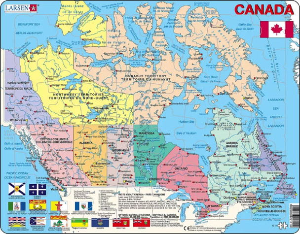 Canada Political Map 48 Piece Children's Educational Jigsaw Puzzle