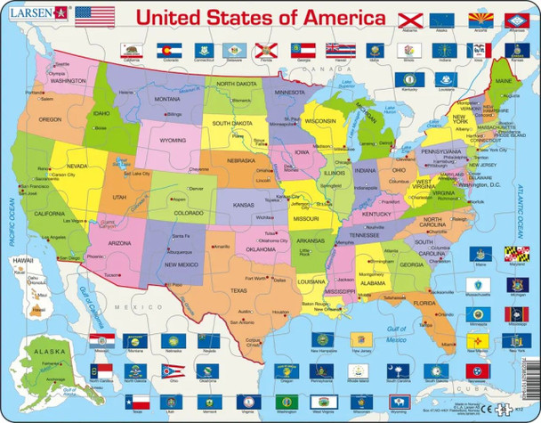 USA Political 48 Piece Children's Educational Jigsaw Puzzle