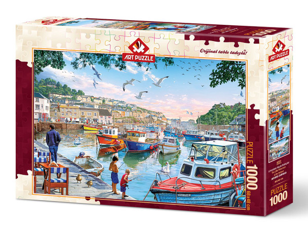 The Little Fishermen at the Harbor 1000 Piece Jigsaw Puzzle