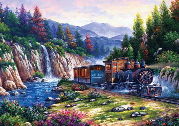 Train Following the River 1000 Piece Jigsaw Puzzle