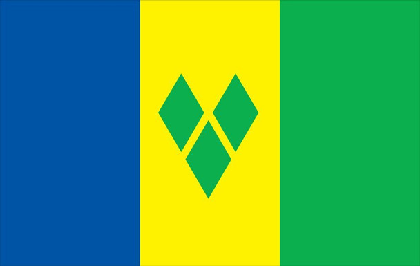 St Vincent And Grenadines World Flags - Nylon   - 2' x 3' to 5' x 8'