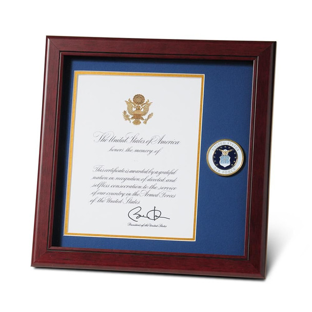 U.S. Air Force Medallion 8-Inch by 10-Inch Presidential Memorial Certificate Frame