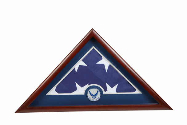 US Flag Display Case with Aim High Air Force Medallion - 1