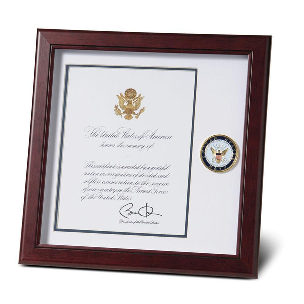 U.S. Navy Medallion 8-Inch by 10-Inch Presidential Memorial Certificate Frame