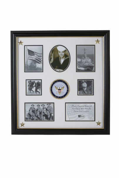 U.S. Navy Medallion 7 Picture Collage Frame with Stars