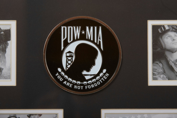 POW MIA Medallion 7 Picture Collage Frame with Stars