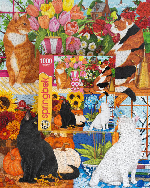 Four Seasons of Cats 1000 Piece Jigsaw Puzzle