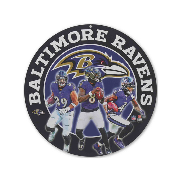 BALTIMORE RAVENS ROUND X-METAL- Pack of 4