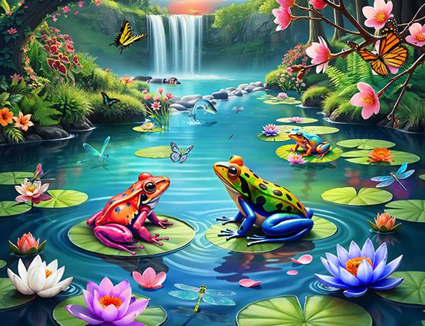 Lily Pond Paradise 1000 Piece Jigsaw Puzzle