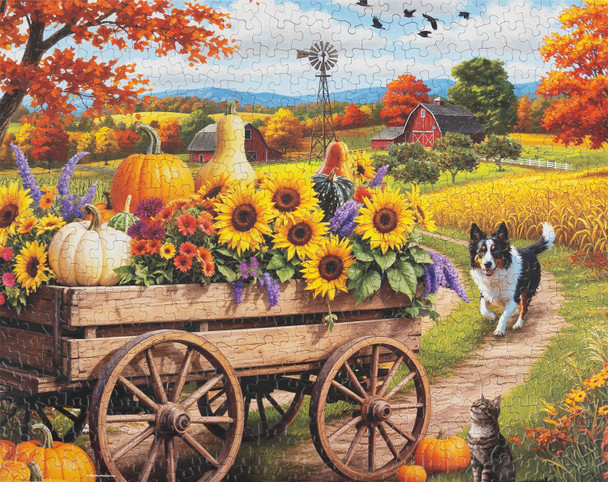 Fall Wagon Wonders 500 Piece Jigsaw Puzzle
