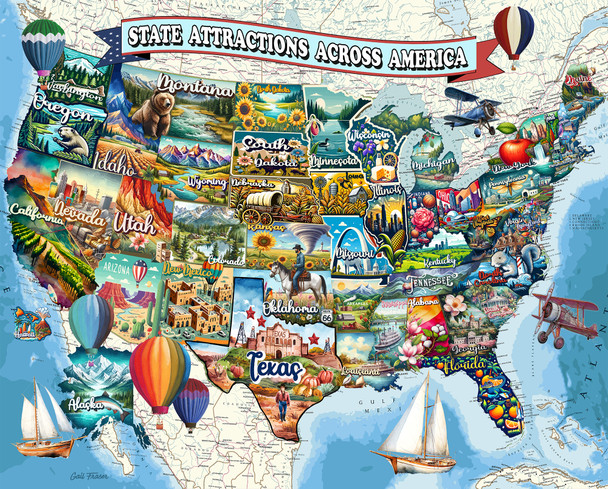 All American Attractions 1000 Piece Jigsaw Puzzle