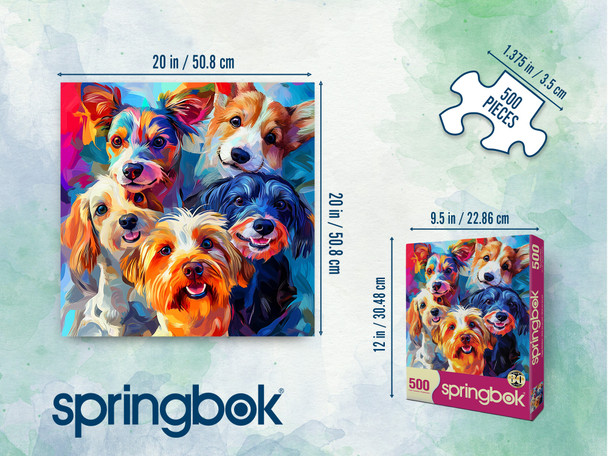 Puppy Rainbow 500 Piece Jigsaw Puzzle