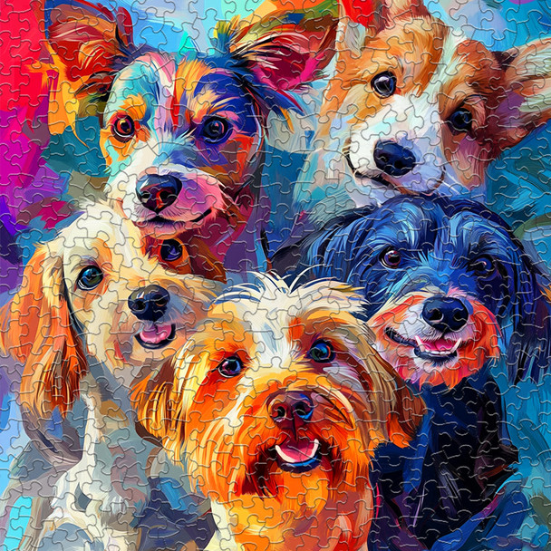 Puppy Rainbow 500 Piece Jigsaw Puzzle