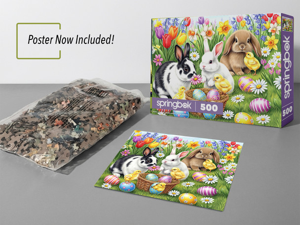 Three Easter Bunnies 500 Piece Jigsaw Puzzle
