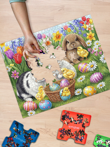 Three Easter Bunnies 500 Piece Jigsaw Puzzle