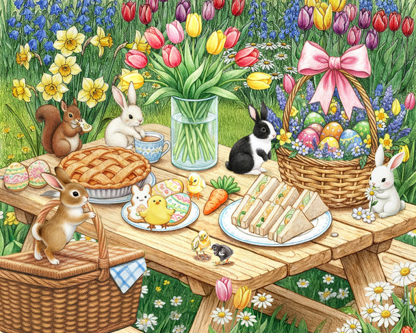 Easter Picnic 500 Piece Jigsaw Puzzle
