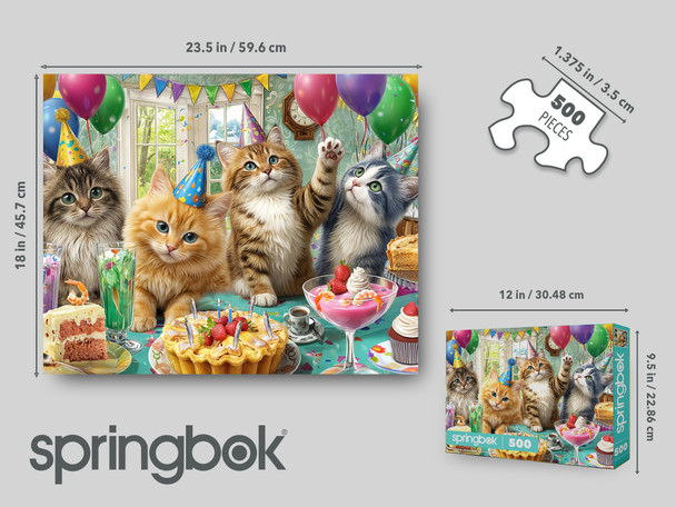Cat Birthday Party 500 Piece Jigsaw Puzzle