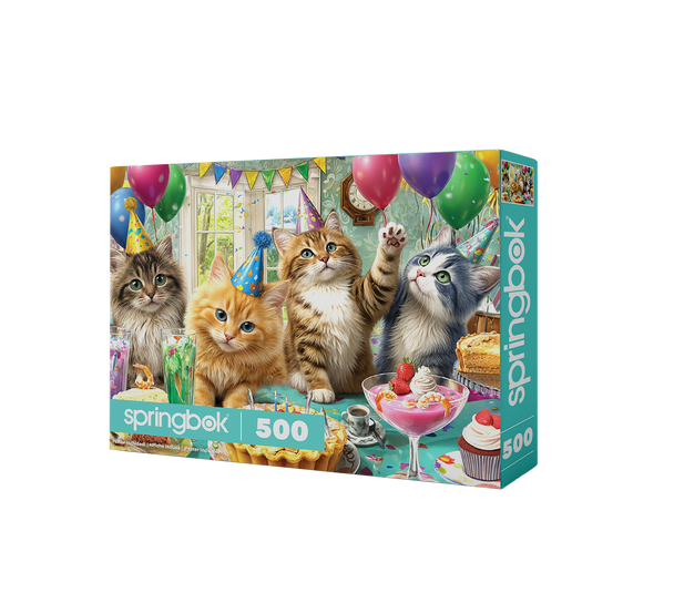 Cat Birthday Party 500 Piece Jigsaw Puzzle