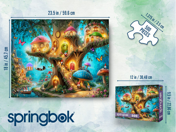 Gnome Treehouse Village 500 Piece Jigsaw Puzzle