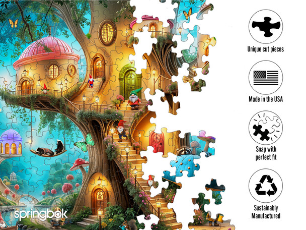Gnome Treehouse Village 500 Piece Jigsaw Puzzle