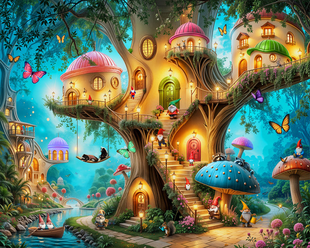 Gnome Treehouse Village 500 Piece Jigsaw Puzzle