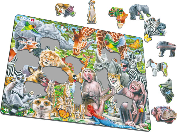 Selfie Happy African Animals 43 Piece Children's Educational Jigsaw Puzzle