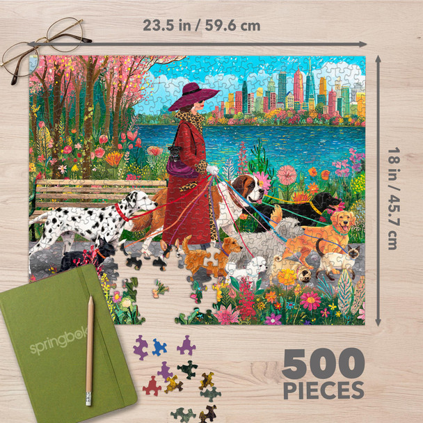 Fashionista Dog Walker 500 Piece Jigsaw Puzzle