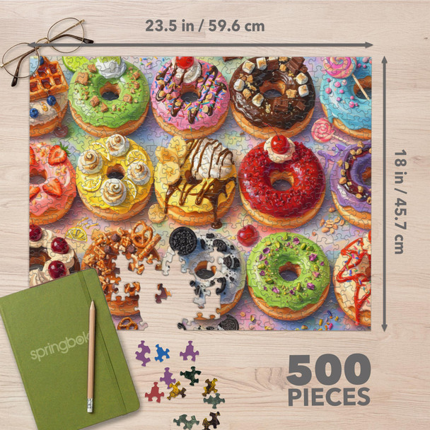 Decadent Donuts 500 Piece Jigsaw Puzzle